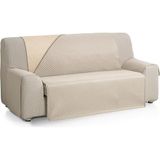 ECOMMERC3 Bankhoes voor 3-zits, XL, extra zacht, verstelbaar, met bekleding, beige/linnen, omgekeerd