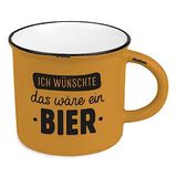 Koffiemok vintage | keramische mok om cadeau te geven | 400 ml | Ich wünschte das wäre ein Bier