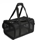 Sac de voyage pour chat, grand sac à bandoulière pour animaux de compagnie, double protection, sac de voyage pliable - noir