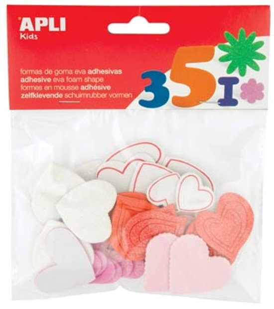 Apli Kids rubber glitter hart assortiment 52 stuks