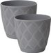 Form Plastic Plantenpot/bloempot New Age - 2x - kunststof - platina grijs - D17 x H15 cm - met opvang schotel - rond