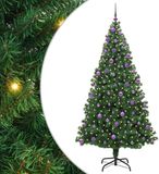 vidaXL Sapin de Noël artificiel Vert 210 cm PVC et Acier et Plastique
