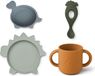 Liewood Dino Blue Multi Mix Silicone Eetset