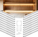 VEVOR Led-Profiel, 20 Stuks, 1 M, Geanodiseerde Aluminium Profielen met Melkwitte Afdekking, Eindkappen en Montageclips, Kanalen, Diffuser voor Led-Strips, Ideaal voor Onderkastwerkbladen, U-Vormig