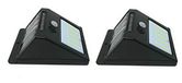TEMPO DI SALDI 2 x koplamp 20 LED met zonnepaneel en bewegingssensor schemerspot