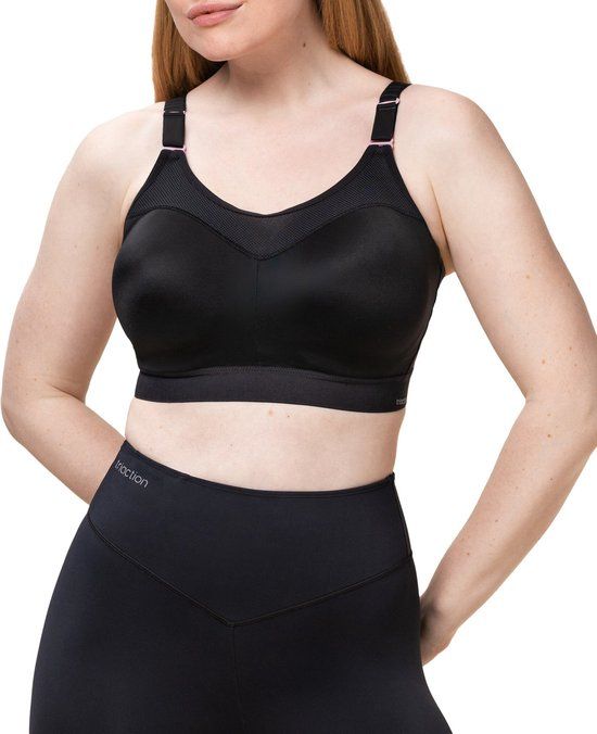 Tri-action Extra stevige sport BH Tri-action - Grote maten sport bh - Verstelbare bandjes - 75C - Zwart