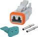 Amphenol AS-2SF 103 SET - Connecteur de câble, série AT, femelle, 2 pôles, cosse à sertir, diamètre d'isolation 2,24 mm - 3,68 mm