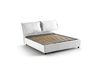 Lit double en tissu blanc 160x190 cm