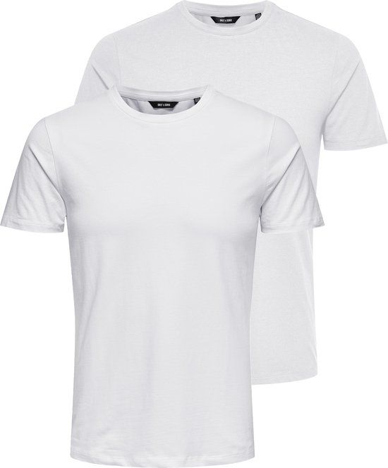 ONLY & SONS ONSBASIC SLIM O-NECK 2-PACK NOOS Men's T-shirt - Size L - White