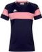 Kappa Kinder Sportshirt Dareta Blauw Marine/Roze Polyester Korte Mouw Colorblock Unisex 152