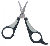 TRIXIE 2360 - Gezichts- en potenschaar - 8 cm - Zwart/Grijs/RVS