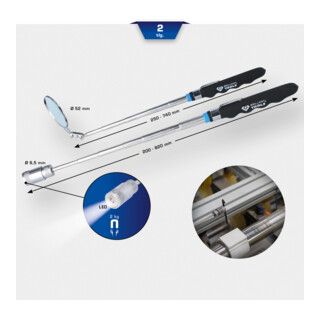 Brilliant Tools Telescoopspiegel en magneethefset, 2-dlg