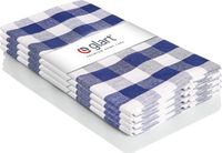Glart 4-delige set theedoeken, keukendoeken, marineblauw-wit, katoen