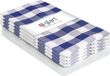 Glart 4-delige set theedoeken, keukendoeken, marineblauw-wit, katoen