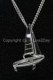 MOOYE ® - Collectie Zilveren Zeilboot met kajuit ketting hanger - 2