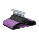 Amazon Basics Kledinghangers, plastic met rubberen coating, set van 50, zwart/paars