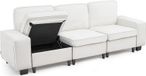 VEVOR Canapé modulaire avec rangement en dessous, canapé moderne avec poches de rangement latérales et cadre en métal, canapé-lit idéal pour salon, chambre, appartement et bureau, blanc