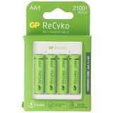 GP Batteries GP USB-Modell Ladegerät E411 inkl. 4x ReCyko 1,2V AA Mignon 2100 mAh Akkus