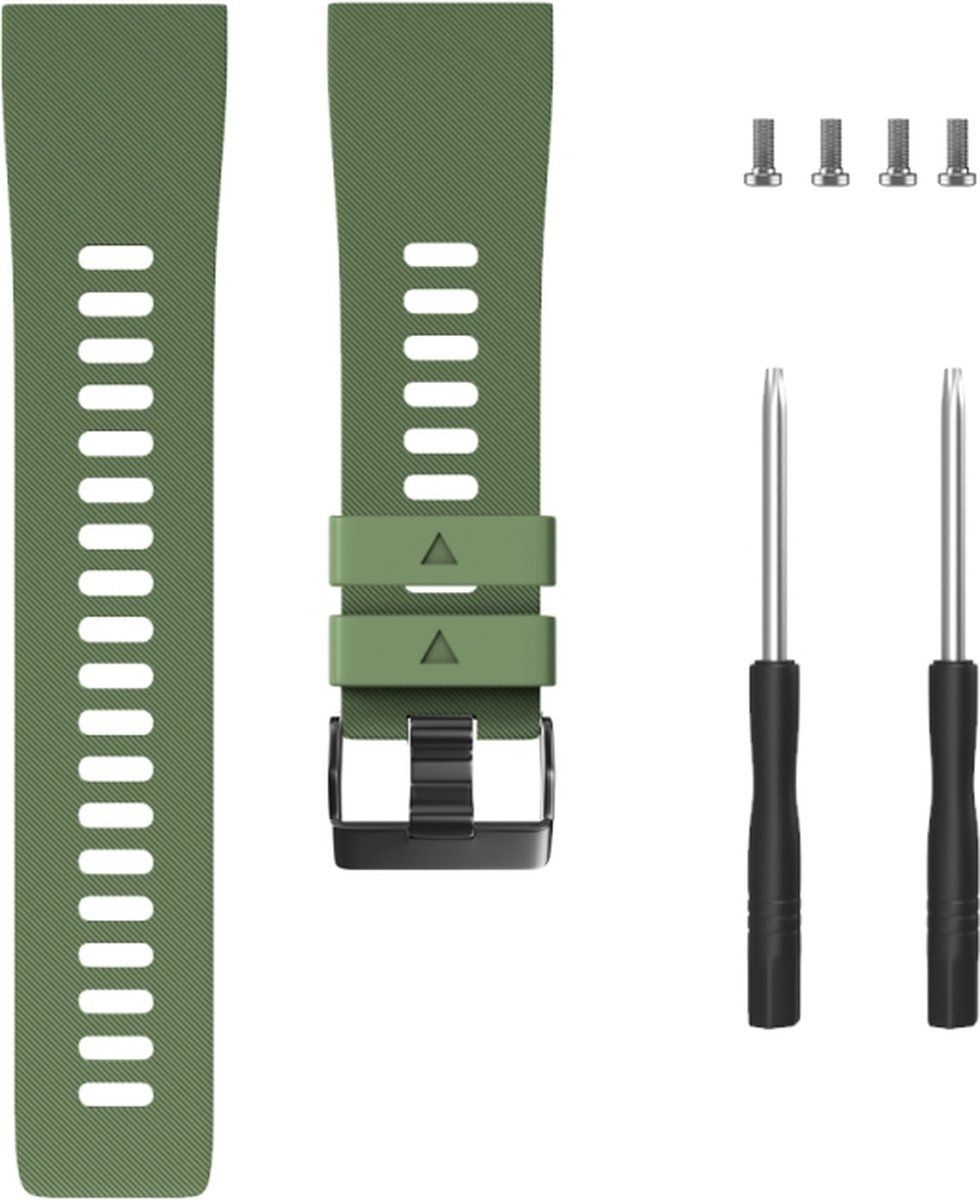 Intercella Siliconen bandje - geschikt voor Garmin Forerunner 30/35 - donkergroen