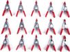 Merkloos / Sans marque Interbosch B.V. Mini Zeilklem/Zeilclip - 15x - 5 cm - Kunststof - Rood