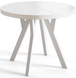 ALPİ Ronde Uitschuifbare Eettafel, Diameter 80 cm - 130 cm, Wit