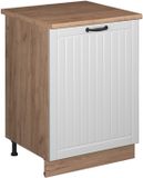 Vicco Keukenonderkast Fame-Line, Wit Landhuis/Goudkleurig Eiken, 60 cm 1 deur met werkblad
