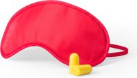 Merkloos / Sans marque Makito Western Europe Slaapmasker met oordoppen - Rood - Verduisterend travel masker - kinderen en volwassenen