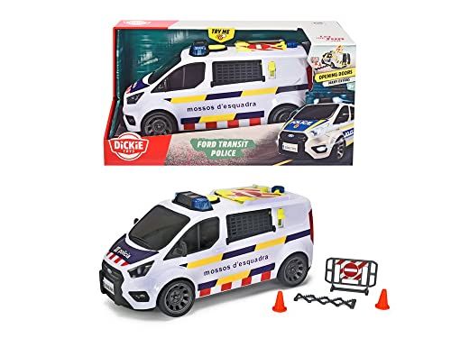 Dickie Toys Speelgoed-Mossos 38 cm, met licht en geluid, opening van de achterste deuren, vanaf 3 jaar (203715013SIE)