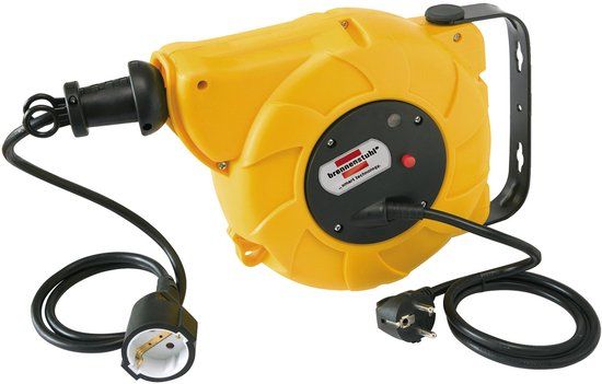 Brennenstuhl Automatic Cable Reel - 9m - Yellow - Indoor Use