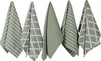 Penguin Home Katoen Theedoek 5-Delig Set, Salie