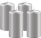 Enlightening Candles Cilinderkaars/stompkaars - 4x - zilver - D6 x H10 cm - 36 branduren