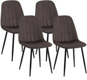 CLP Baxter Set van 4 Eetkamerstoelen - Zwart Metalen Frame - Velvet - Velours/bruin