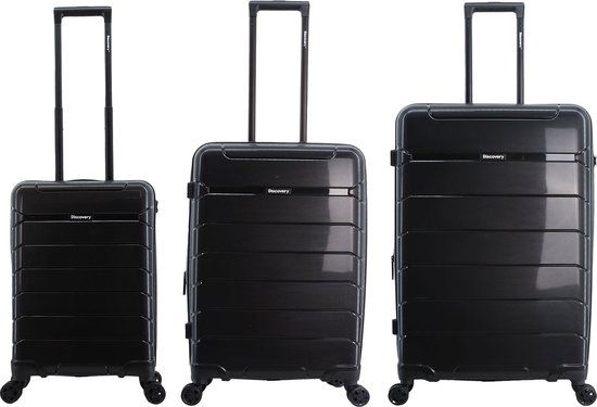 Discovery Skyward Harde Kofferset 3-Delig / Trolleyset / Reiskofferset - Zwart