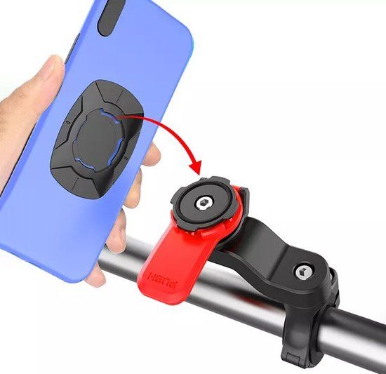 Universele Telefoonhouder Fiets - Anti-schok - Geschikt voor 7 inch Telefoons - Zwart/Rood