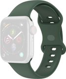 By Qubix Qubix - Siliconen sportbandje - Donkergroen - Maat: S/M - Geschikt voor Apple Watch 38mm / 40mm / 41mm / 42mm
