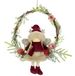 Versierde Rotan Krans met Elf en Kerstdecoratie
