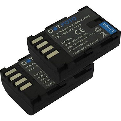 Dot.Foto 2 x DMW-BLF19, DMW-BLF19E Premium 7.2v / 1860mAh Oplaadbare Batterij voor Panasonic Lumix DMC-GH3, DMC-GH4 / DC-G9, DC-GH5, DC-GH5S
