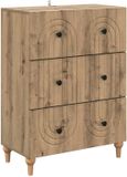 vidaXL Ladekast 66 x 34,5 x 90 cm Bewerkt hout Artisanaal eiken