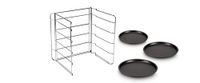 Guardini Mania Pizzableken met rooster-pizza's, staal, zwart, 6 stuks