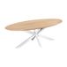 QUVIO Eettafel Sofia - Ovaal - 220x100 cm - Witte kruispoot - FSC® gecertificeerd mangohout - Naturel