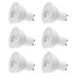 Set GU10 Set van 6 ledlampen, 5W, 220V, 3000K warmwit, 550 lumen, 38° stralingshoek, niet dimbaar