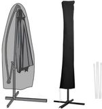 Merkloos Parasolhoes 190 cm met Stang – Waterdichte Beschermhoes met Rits voor Parasol Ø1-3 m, UV-bestendig