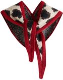 Next Dames Dikke Driehoekige Sjaal Acryl Animal Jacquard Effen Bruin