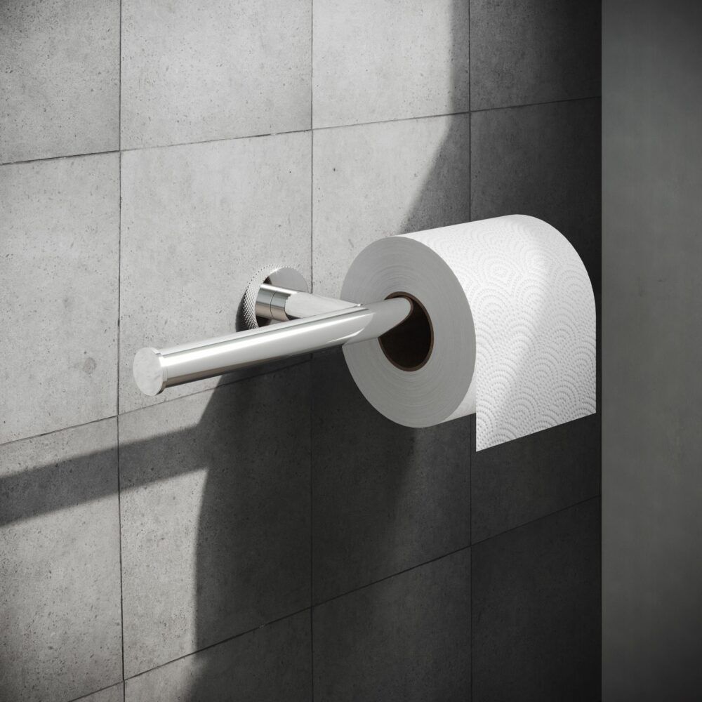 hotbath Cobber X CXA05 dubbele toiletrolhouder geborsteld nikkel