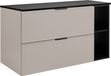 Armoire de salle de bain, cachemire/gris foncé, poignées noires, largeur 80 cm