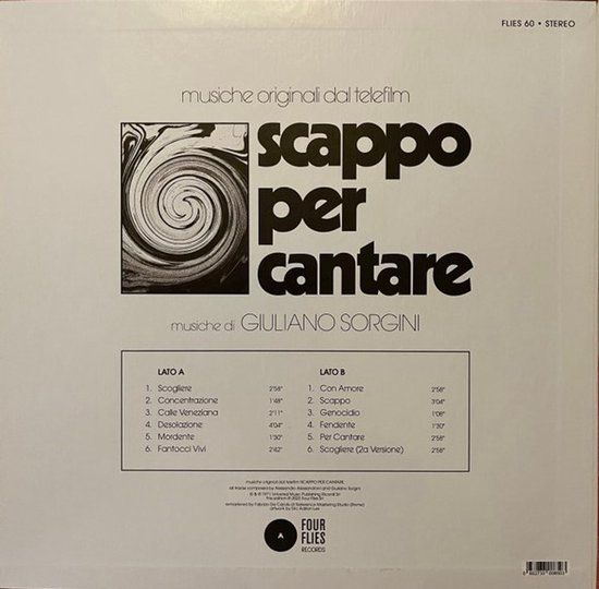 Sonic Rendezvous Four Flies Giuliano Sorgini - Scappo Per Cantare (LP) (Limited Edition)