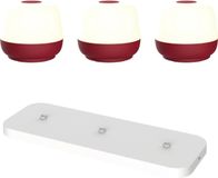 Luxus Europe - Tafellamp Naxos Bordeaux - Draadloze Tafellamp Buiten - Set van 3 - Oplaadbaar - USB-C - Dimbaar - Warm Wit - Waterbestendig