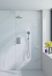Fortifura Calvi set de douche encastrée – pommeau de douche Ø25 cm – bras mural courbé 35 cm – tuyau métallique – inox brossé