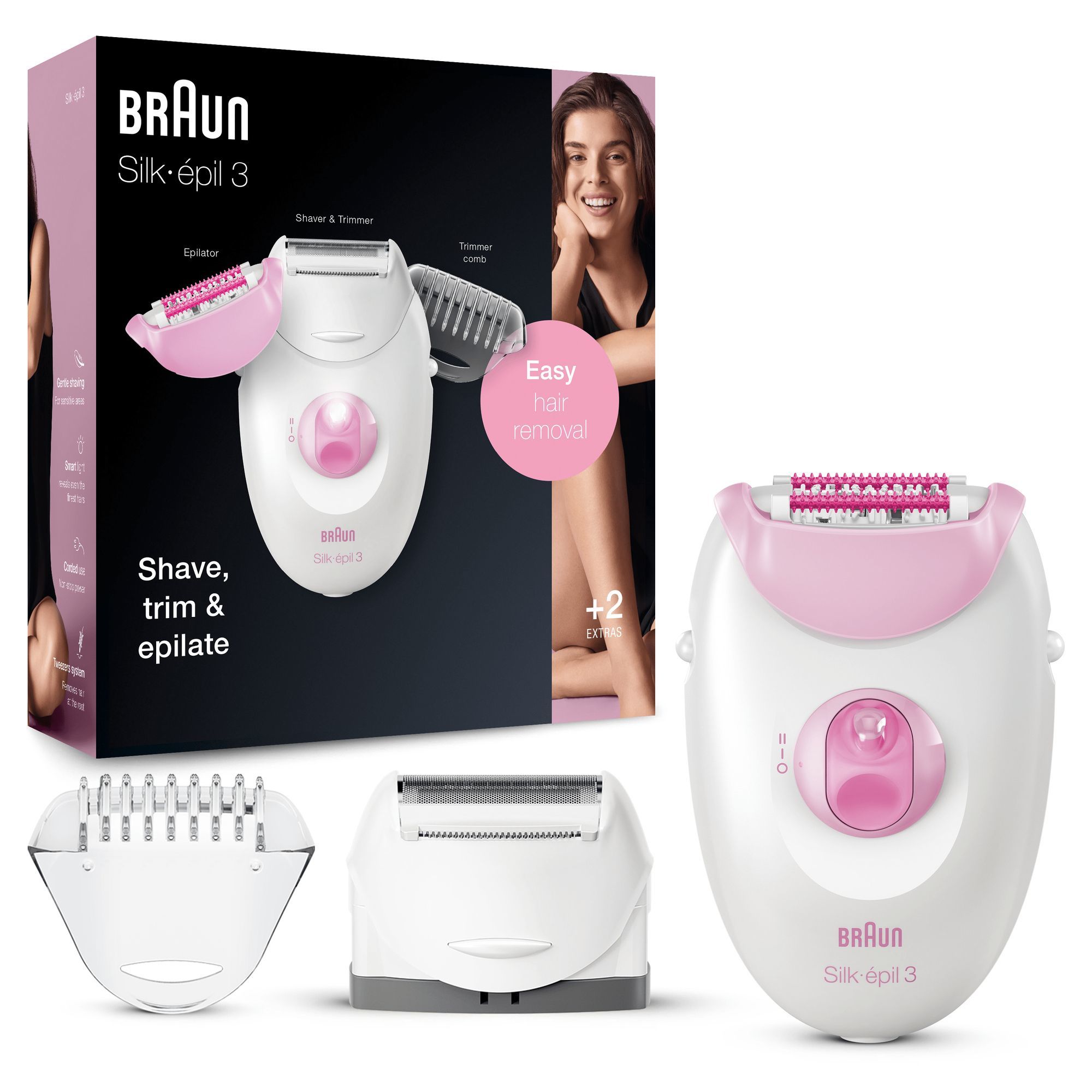 Braun Silk-épil 3 - 270 Epilator for Women - White/Rose