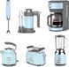 Westinghouse Retro 6-delige Set – Handmixer + Staafmixer + Blender 1,5L + Waterkoker 1,7L + Broodrooster 2 Sneden + Filter Koffiezetapparaat – Blauw